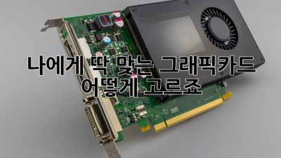 나에게 딱 맞는 그래픽카드, 어떻게 고르죠?